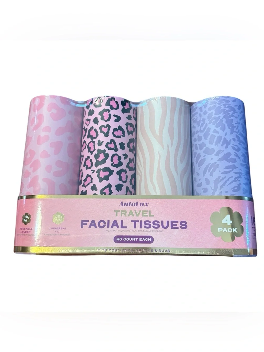 AutoLux Travel Facial Tissues 4 Pack